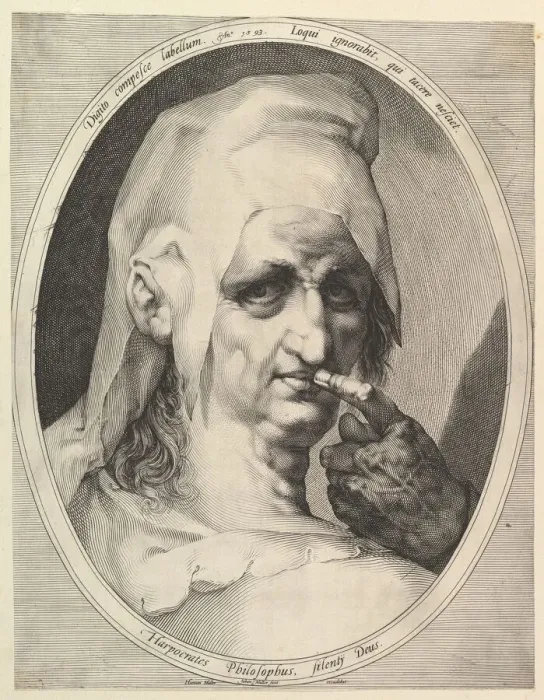 Framed Print : Harpocrates, Philosopher, ca. 1611. Creator: Jan Muller Framed Print : Harpocrates, Philosopher, ca. 1611. Creator: Jan Muller