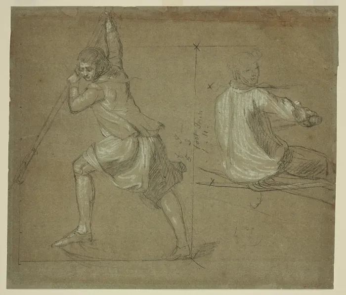 Framed Print : Harpooner and Oarsman, between 1777 and 1778. Creator: John Singleton Copley Framed Print : Harpooner and Oarsman, between 1777 and 1778. Creator: John Singleton Copley