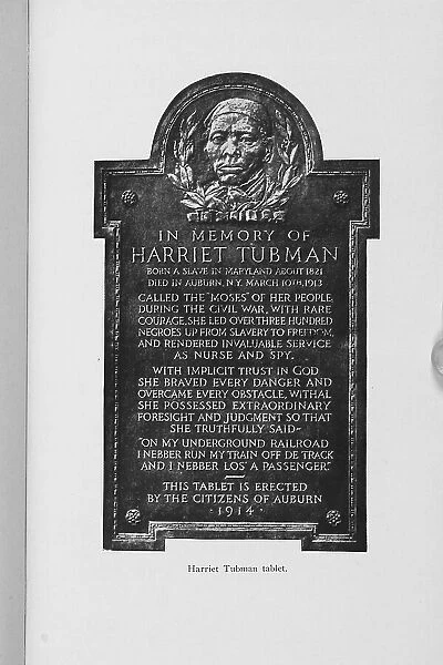 Harriet Tubman tablet, 1916. Creator: Unknown