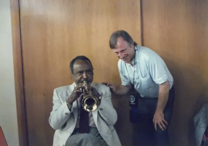Framed Print : Harry Sweets Eddison and Brian Foskett, Edinburgh Jazz Festival, Scotland, 1987 Framed Print : Harry Sweets Eddison and Brian Foskett, Edinburgh Jazz Festival, Scotland, 1987