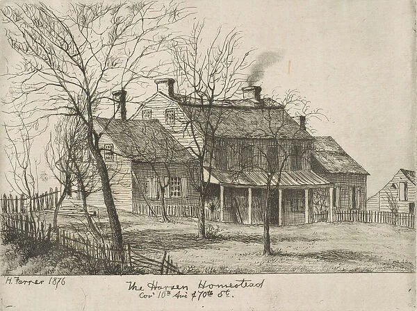 The Harsen Homestead, Corner of 10th Avenue and 70th Street (from Scenes of Old New York)