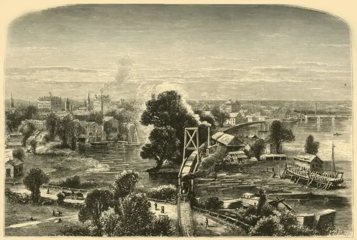 Framed Print : Hartford, from Colts Factory, 1874. Creator: James H. Richardson Framed Print : Hartford, from Colts Factory, 1874. Creator: James H. Richardson