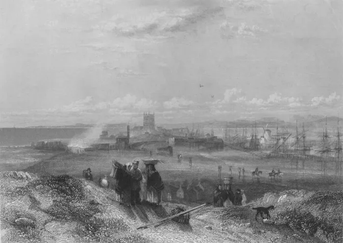 Framed Print : Hartlepool, 1837. Artist: William Finden Framed Print : Hartlepool, 1837. Artist: William Finden