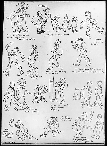 Harvard University cartoon, early 20th century(?). Artist: G Williams