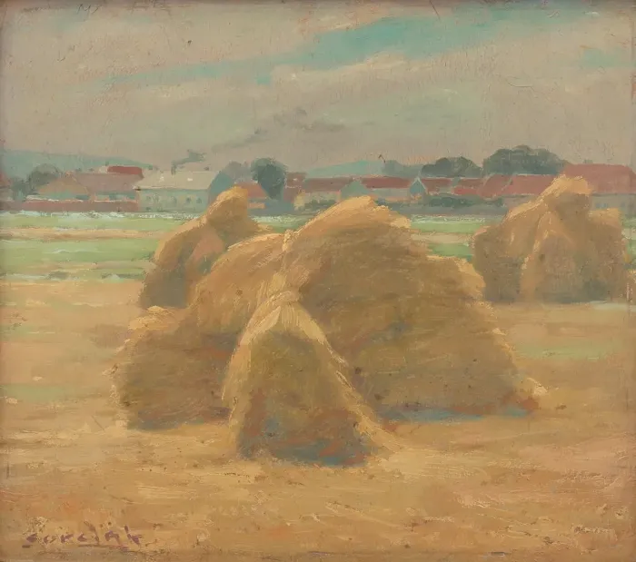 Framed Print : Harvest, around 1910. Creator: Ludovit Cordak Framed Print : Harvest, around 1910. Creator: Ludovit Cordak