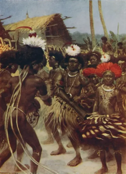 Framed Print : Harvest Dance, New Guinea, 1923. Creator: Unknown Framed Print : Harvest Dance, New Guinea, 1923. Creator: Unknown
