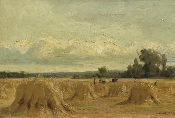Framed Print : Harvest Field, Rosemount, Blairgowrie, 1907. Creator: William Grant Murray Framed Print : Harvest Field, Rosemount, Blairgowrie, 1907. Creator: William Grant Murray