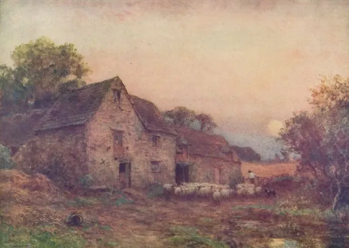 Framed Print : The Harvest Moon, c1897, (1914). Artist: Sir Ernest Albert Waterlow Framed Print : The Harvest Moon, c1897, (1914). Artist: Sir Ernest Albert Waterlow
