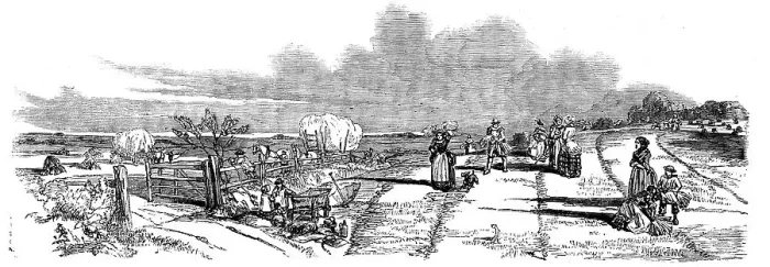 Framed Print : Harvest Operations - Gleaning, 1858. Creator: Unknown Framed Print : Harvest Operations - Gleaning, 1858. Creator: Unknown
