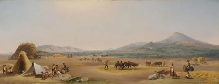 Framed Print : Harvest on the Roman Campagna, 1868. Creator: John Gadsby Chapman (American, 1808-1889) Framed Print : Harvest on the Roman Campagna, 1868. Creator: John Gadsby Chapman (American, 1808-1889)