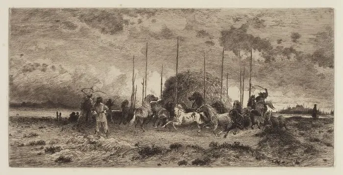 Framed Print : Harvest at San Juan, New Mexico, c. 1883. Creator: Peter Moran Framed Print : Harvest at San Juan, New Mexico, c. 1883. Creator: Peter Moran