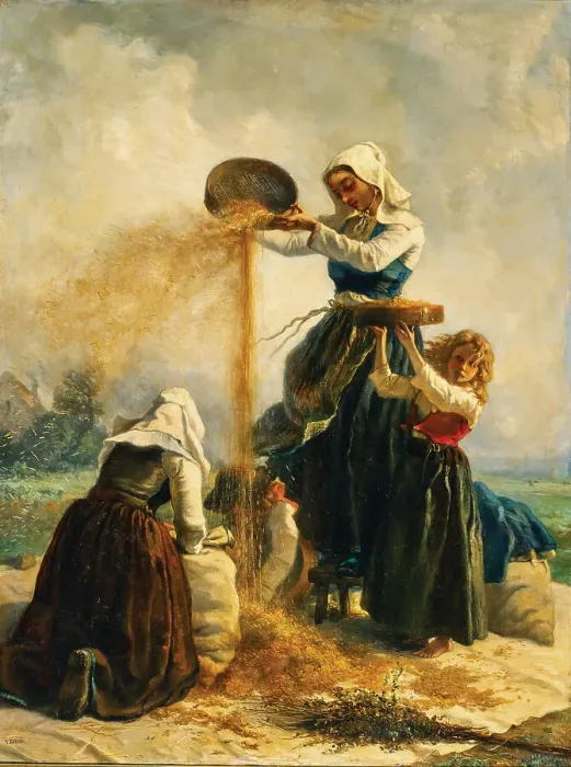 Framed Print : Harvest time. Creator: Roussin, Victor Marie (1812-1903) Framed Print : Harvest time. Creator: Roussin, Victor Marie (1812-1903)