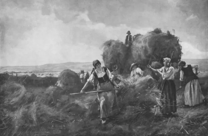 Framed Print : The Harvesters, c1885, (1912). Artist: Julien Dupre Framed Print : The Harvesters, c1885, (1912). Artist: Julien Dupre