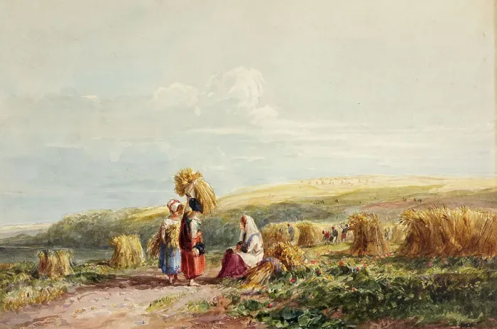 Framed Print : Harvesting, 1832-51. Creator: David Cox the Elder Framed Print : Harvesting, 1832-51. Creator: David Cox the Elder