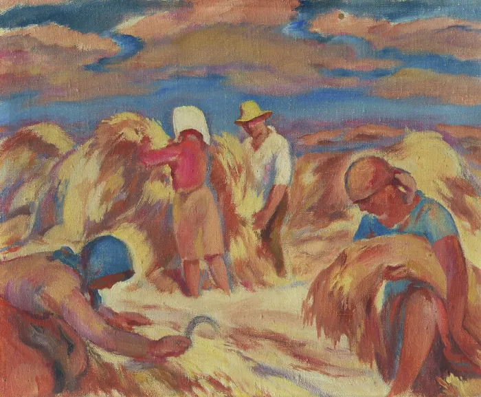 Framed Print : Harvesting, 1940-1945. Creator: Alois Holub Framed Print : Harvesting, 1940-1945. Creator: Alois Holub