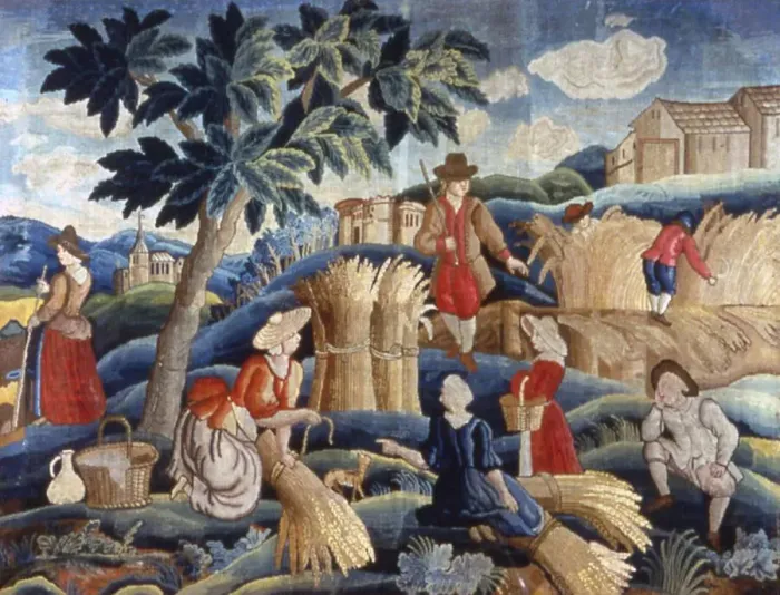 Framed Print : Harvesting, England, 1701 / 25. Creator: Unknown Framed Print : Harvesting, England, 1701 / 25. Creator: Unknown