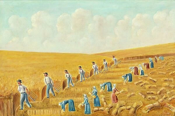 Harvesting with Grain Cradles, c. 1939. Creator: Stanley Mazur