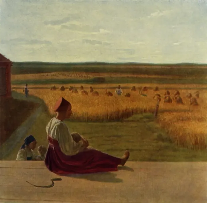 Framed Print : Harvesting. Summer, mid 1820s, (1965). Creator: Aleksey Venetsianov Framed Print : Harvesting. Summer, mid 1820s, (1965). Creator: Aleksey Venetsianov