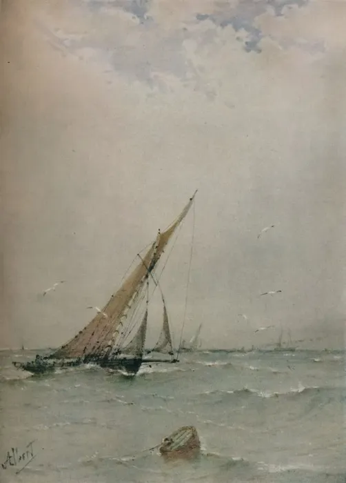 Framed Print : Harwich, North Sea Trawlers, c1900. Artist: Albert Ernest Markes Framed Print : Harwich, North Sea Trawlers, c1900. Artist: Albert Ernest Markes