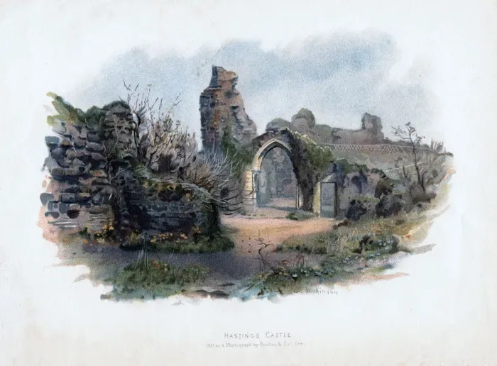 Framed Print : Hastings Castle, Sussex, 1895. Artist: C Wilkinson Framed Print : Hastings Castle, Sussex, 1895. Artist: C Wilkinson