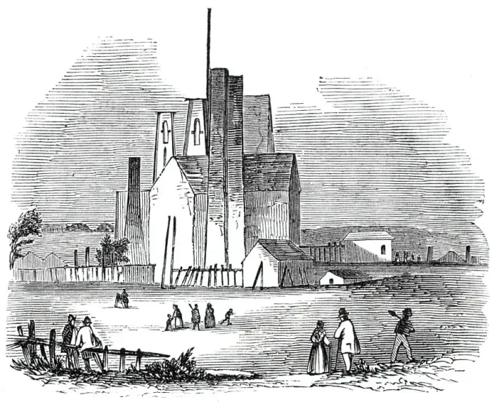Framed Print : Haswell Colliery - the scene of the late awful explosion, 1844. Creator: Unknown Framed Print : Haswell Colliery - the scene of the late awful explosion, 1844. Creator: Unknown