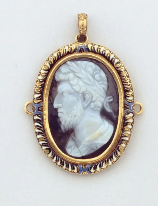 Framed Print : Hat Badge with a Cameo of a Laureate Head, Northern Italy, c. 1550-c Framed Print : Hat Badge with a Cameo of a Laureate Head, Northern Italy, c. 1550-c