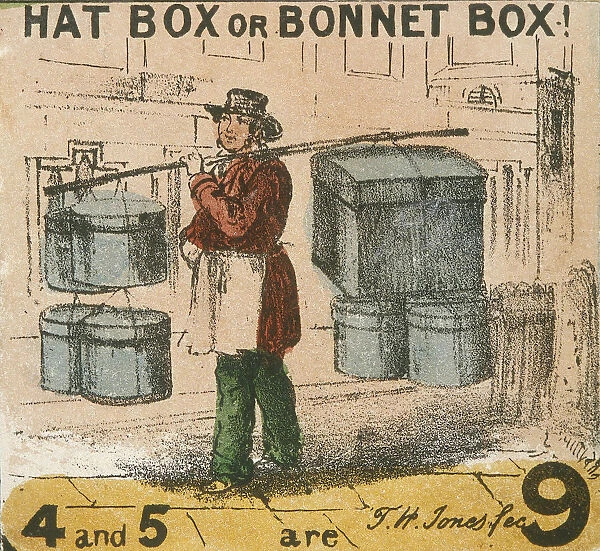 Hat Box or Bonnet Box!, Cries of London, c1840. Artist: TH Jones