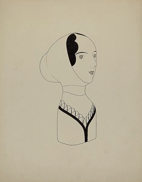 Hat Mannequin and Bonnet, c. 1937. Creator: Howard Weld