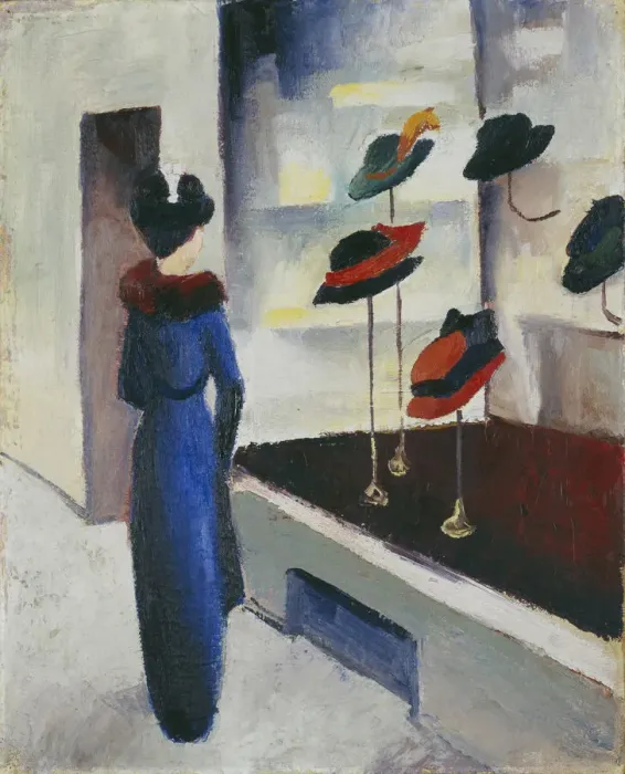 Framed Print : Hat Shop, 1913. Artist: Macke, August (1887-1914) Framed Print : Hat Shop, 1913. Artist: Macke, August (1887-1914)
