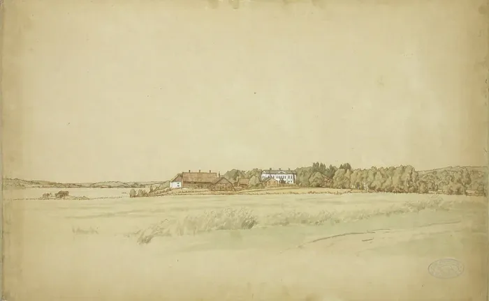 Framed Print : Hatanpää manor, 1857. Creator: Werner Holmberg Framed Print : Hatanpää manor, 1857. Creator: Werner Holmberg