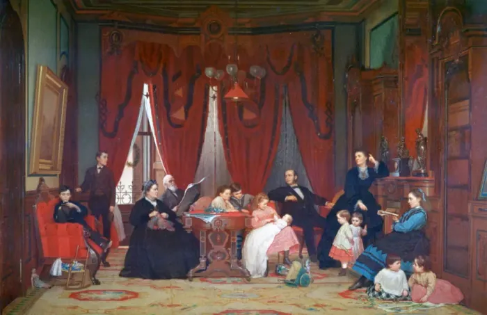 Framed Print : The Hatch Family, 1870-1871. Artist: Eastman Johnson Framed Print : The Hatch Family, 1870-1871. Artist: Eastman Johnson
