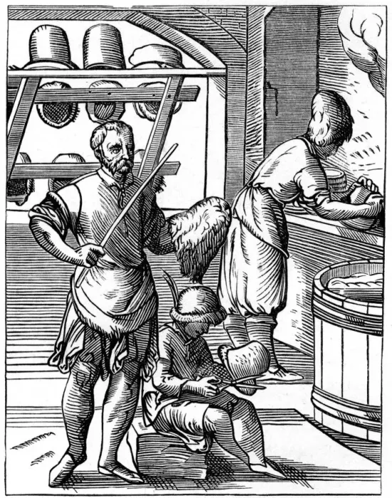 Framed Print : Hatter, 16th century (1849). Artist: Jost Amman Framed Print : Hatter, 16th century (1849). Artist: Jost Amman