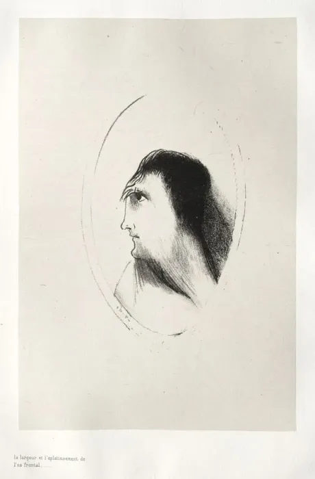 Framed Print : The Haunted House: The Width and Flatness of [the] Frontal [Bone], 1896. Creator: Odilon Redon