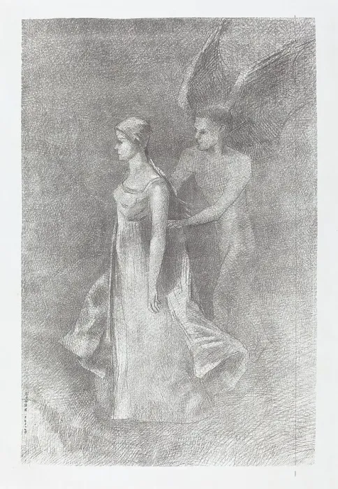 Framed Print : The Haunting (Hantise), 1893. Creator: Odilon Redon Framed Print : The Haunting (Hantise), 1893. Creator: Odilon Redon