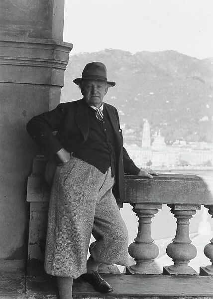 Hauptmann, Gerhart, standing outdoors, 1938 Creator: Arnold Genthe