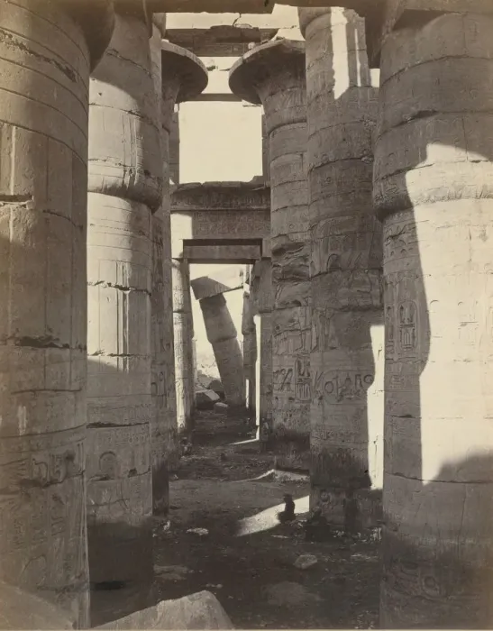 Framed Print : Haute-Egypt, Salle Hypostyle a Karnak, ca. 1870. Creator: Adolphe Braun Framed Print : Haute-Egypt, Salle Hypostyle a Karnak, ca. 1870. Creator: Adolphe Braun
