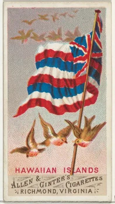 Framed Print : Hawaiian Islands, from Flags of All Nations, Series 1 (N9) for Allen & Framed Print : Hawaiian Islands, from Flags of All Nations, Series 1 (N9) for Allen &