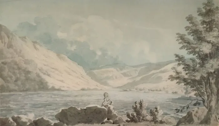 Framed Print : Hawes Water, Westmorland, c1790, (1935). Artist: Edward Dayes Framed Print : Hawes Water, Westmorland, c1790, (1935). Artist: Edward Dayes