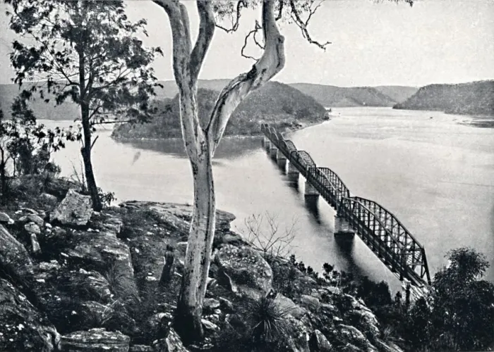 Framed Print : The Hawkesbury River and Bridge, c1900. Creator: Unknown Framed Print : The Hawkesbury River and Bridge, c1900. Creator: Unknown