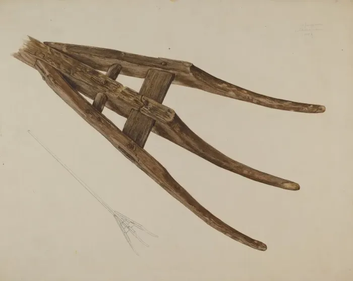Framed Print : Hay Fork, 1938. Creator: Alfonso Moreno Framed Print : Hay Fork, 1938. Creator: Alfonso Moreno