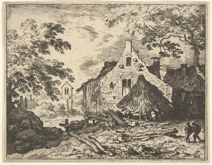 Framed Print : The Haybarn with Movable Roof, 17th century. Creator: Allart van Everdingen Framed Print : The Haybarn with Movable Roof, 17th century. Creator: Allart van Everdingen