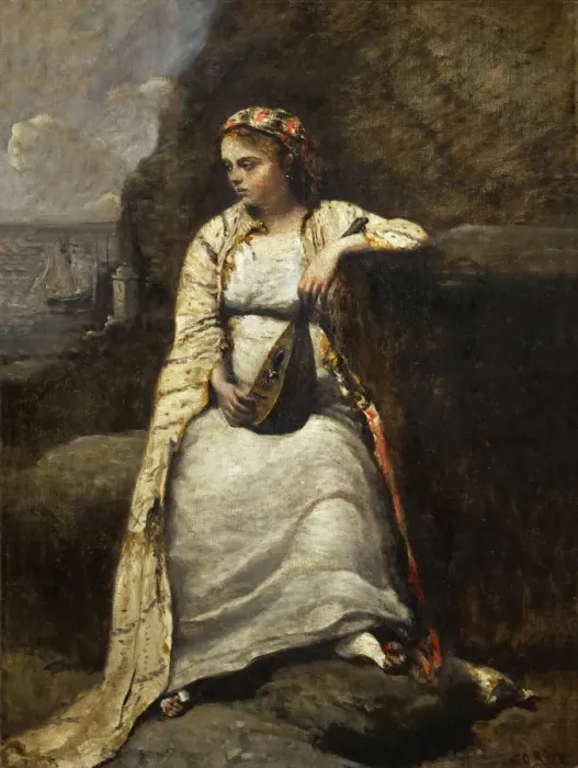 Framed Print : Haydee. Artist: Corot, Jean-Baptiste Camille (1796-1875) Framed Print : Haydee. Artist: Corot, Jean-Baptiste Camille (1796-1875)