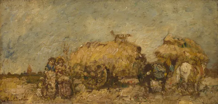 Framed Print : The Hayfield, c. 1870. Artist: Monticelli, Adolphe-Thomas-Joseph (1824-1886) Framed Print : The Hayfield, c. 1870. Artist: Monticelli, Adolphe-Thomas-Joseph (1824-1886)