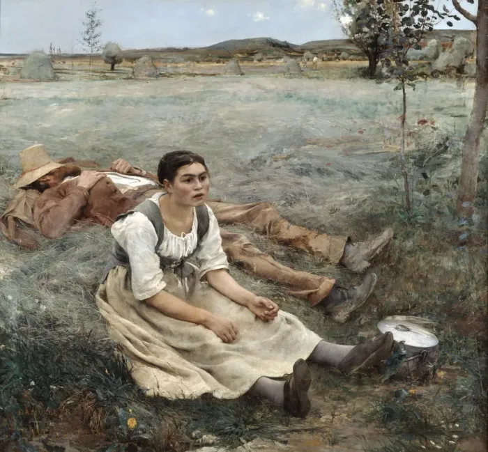 Framed Print : The Haymakers, 1880. Artist: Jules Bastien-Lepage Framed Print : The Haymakers, 1880. Artist: Jules Bastien-Lepage