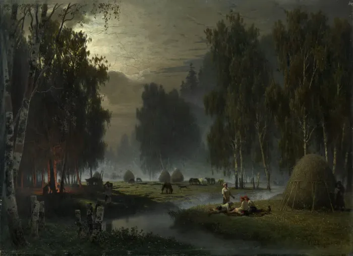 Framed Print : Haymakers. Evening Rest. Artist: Sukhodolsky, Pyotr Alexandrovich (1835-1903) Framed Print : Haymakers. Evening Rest. Artist: Sukhodolsky, Pyotr Alexandrovich (1835-1903)