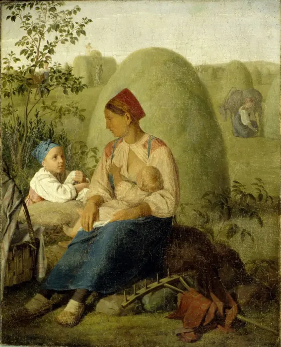 Framed Print : Haymaking, before 1827. Artist: Venetsianov, Alexei Gavrilovich (1780-1847) Framed Print : Haymaking, before 1827. Artist: Venetsianov, Alexei Gavrilovich (1780-1847)