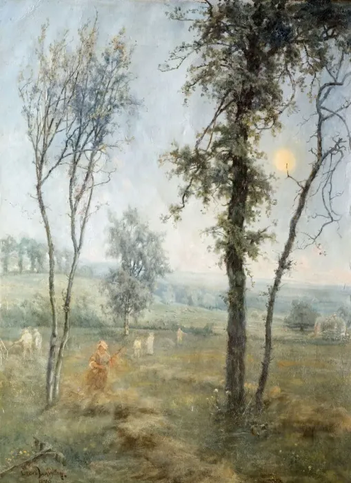 Framed Print : Haymaking By Moonlight, 1876. Creator: Cecil Gordon Lawson Framed Print : Haymaking By Moonlight, 1876. Creator: Cecil Gordon Lawson