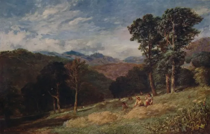 Framed Print : Haymaking, near Conway, c1852. Artist: David Cox the elder Framed Print : Haymaking, near Conway, c1852. Artist: David Cox the elder