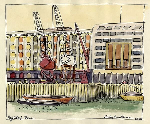 Hays Wharf, Thames, c1951. Creator: Shirley Markham