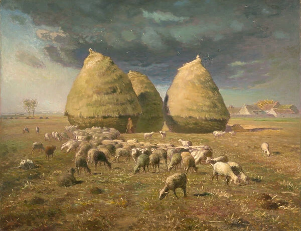 Haystacks: Autumn, ca. 1874. Creator: Jean Francois Millet